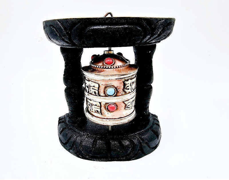 Tibetan Prayer Wheel Wall Hanging