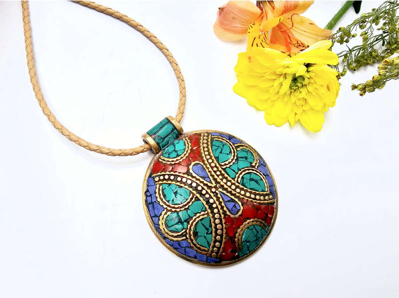 Tibetan Necklace Round Detailed Mix