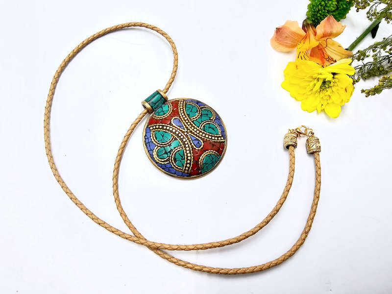 Tibetan Necklace Round Detailed Mix