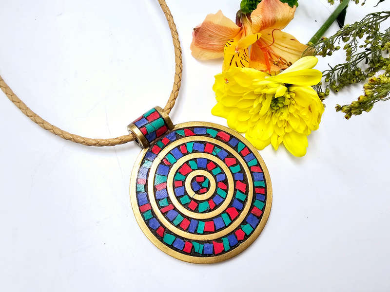 Tibetan Necklace Round Mandala