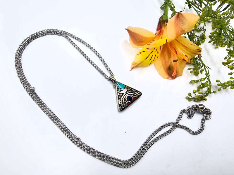 Tibetan Necklace Triangle Design