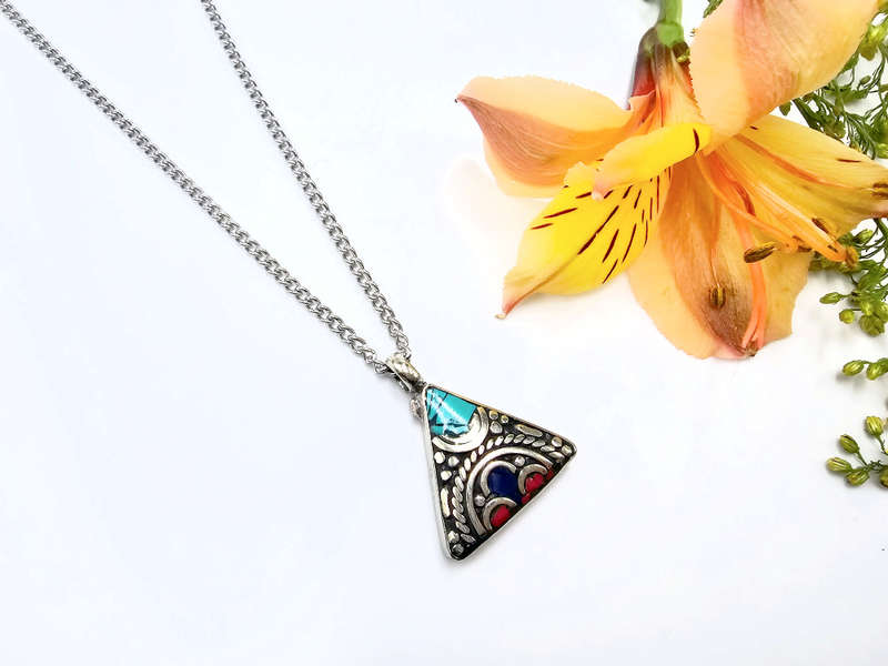 Tibetan Necklace Triangle Design