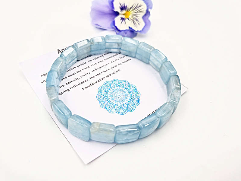 Aquamarine Bangle Square 10mm