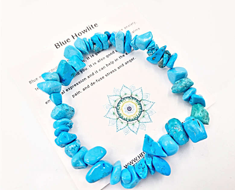 Blue Howlite Chips Bangle