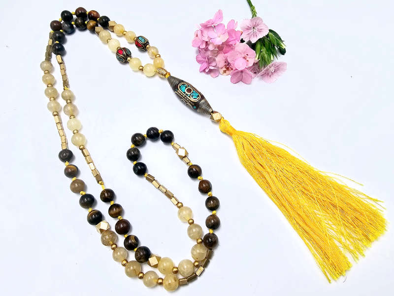 Golden Protector Mala Necklace