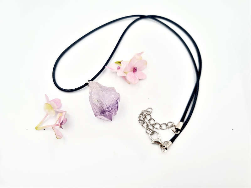 Amethyst Rough Bail Crystal Necklace
