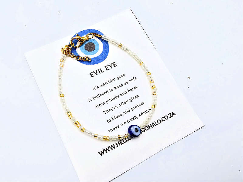 Evil Eye Seed Bead Bangle