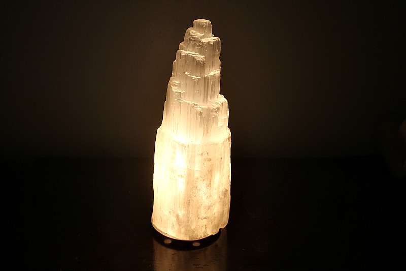 Selenite Tower Crystal Lamp (30cm)