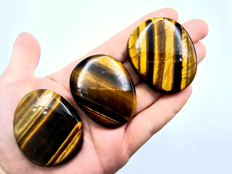 Tigers Eye Palm Stones Thin (4.5cm)