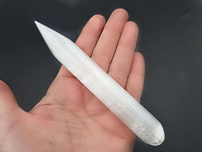 Selenite Stick Smooth Pointed (14cm)