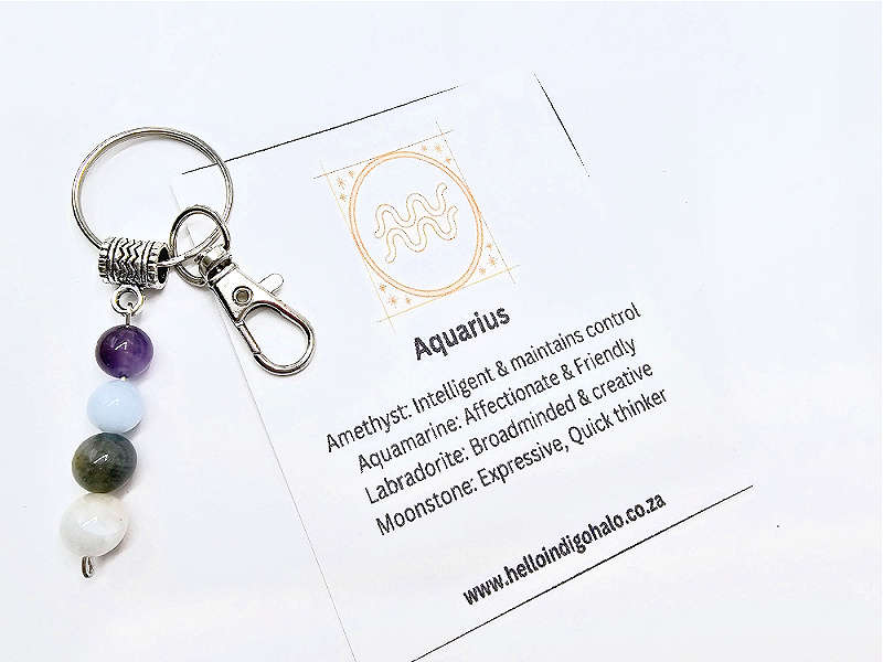 Aquarius Gemstone Key Ring