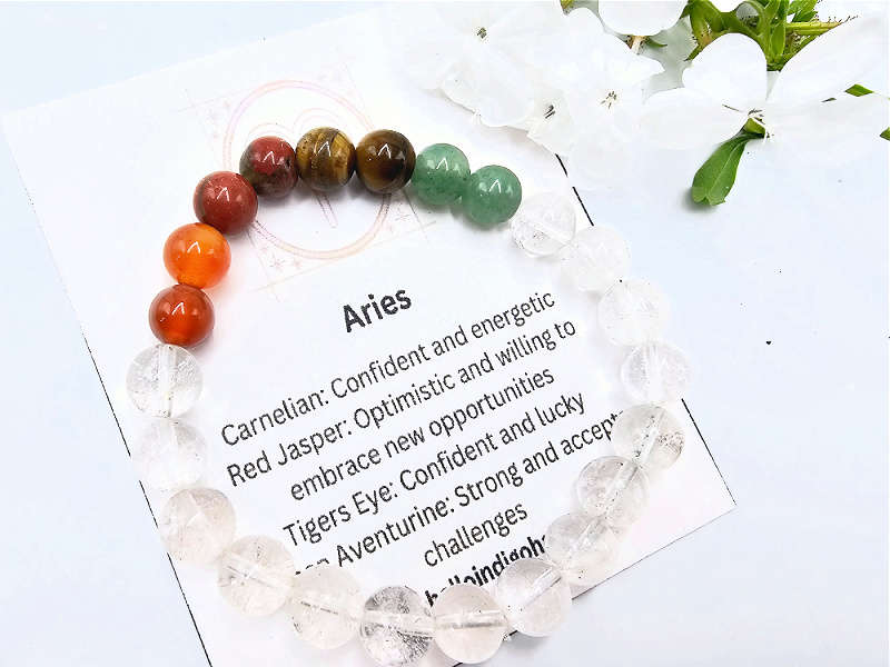 Aries Zodiac Gemstone Bangle (Mar 21 - 19 April)