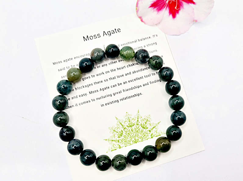Moss Agate Bangle (8mm)