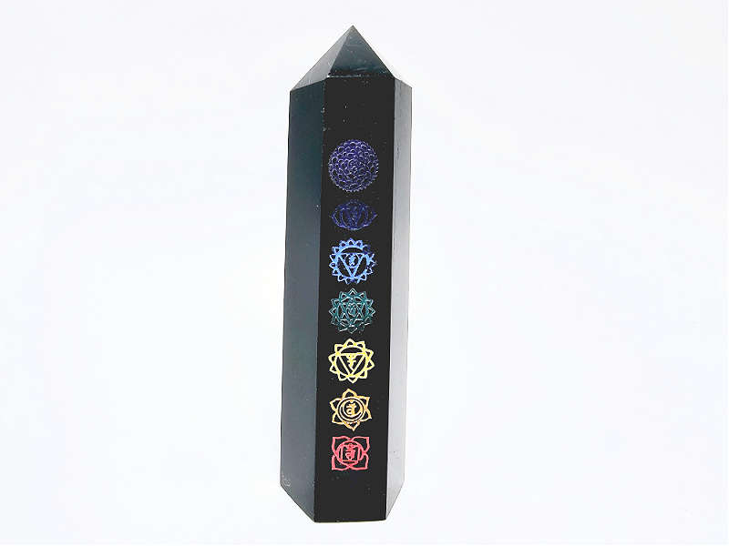 Black Obsidian Chakra Polished Point (9cm)