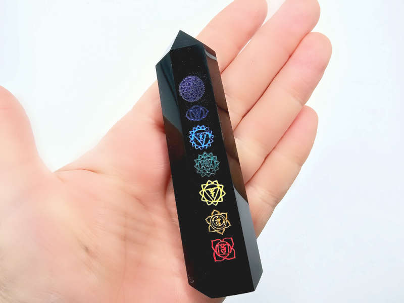 Black Obsidian Chakra Polished Point (9cm)