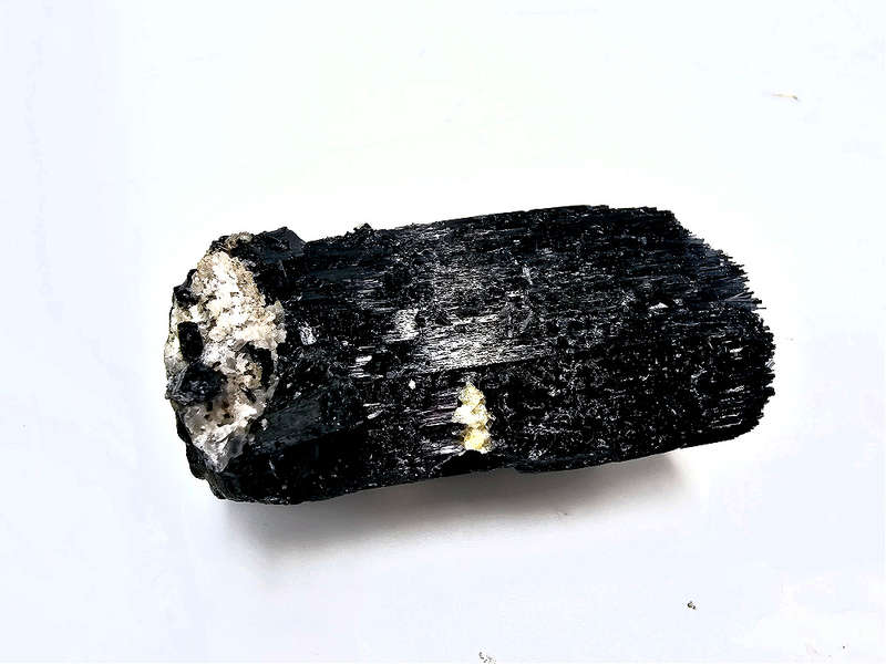 Black Tourmaline Rough N (108g) Hyalite Inclusions