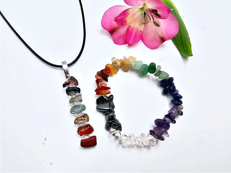 *Chakra Tower Necklace &amp; Bangle Jewellery Gift Set