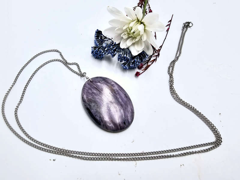 Charoite Necklace Oval Large