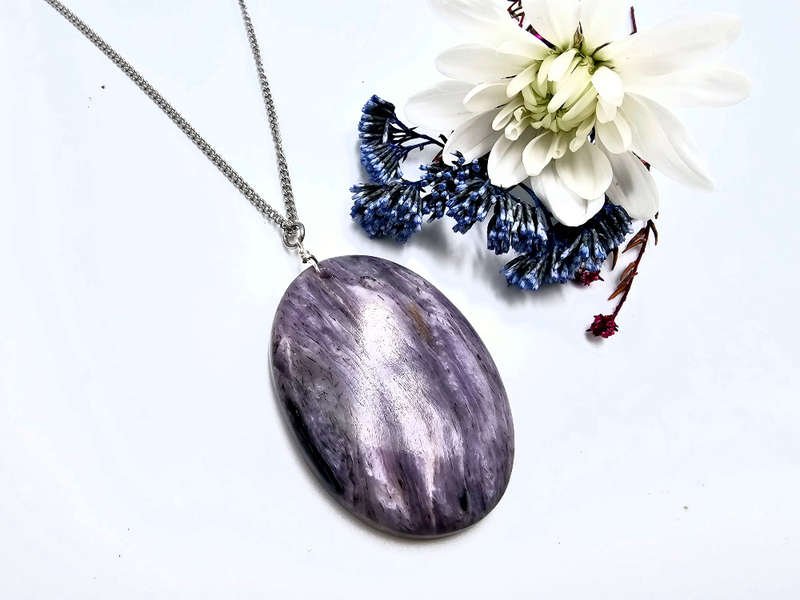 Charoite Necklace Oval Large