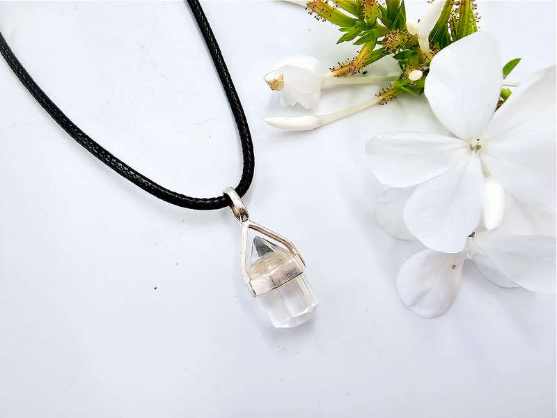 Clear Quartz Mini Necklace B (925 Silver)
