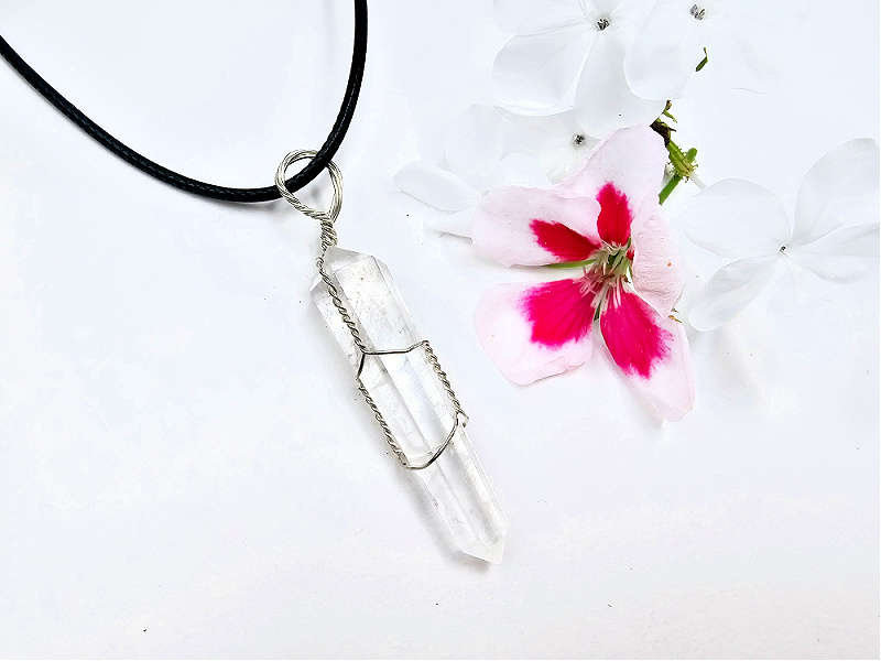 Clear Quartz Point Necklace (Wire Wrapped)