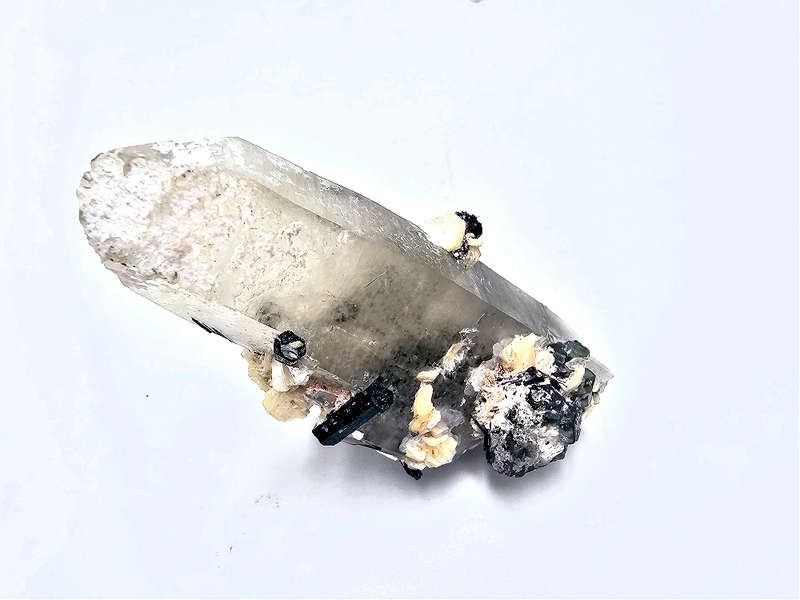 Clear Quartz Point Rough A (64g) Tourmaline &amp; Fluorite