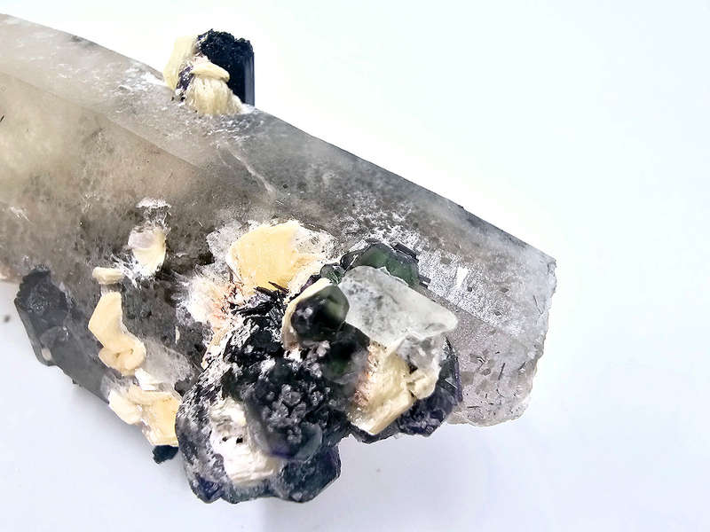 Clear Quartz Point Rough A (64g) Tourmaline &amp; Fluorite