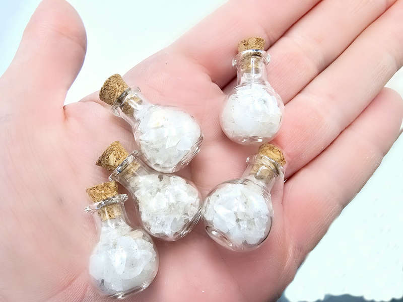 Mini Bottle Of Clear Quartz Chips