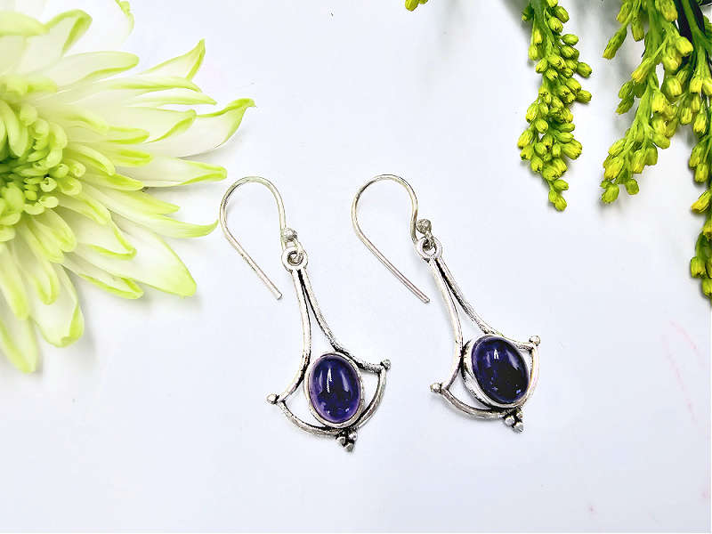 Earrings Amethyst Wide Drop