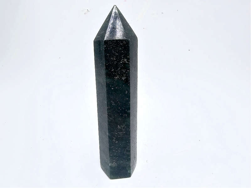 Fuchsite Polished Point C (250g) Pyrite Inclusions