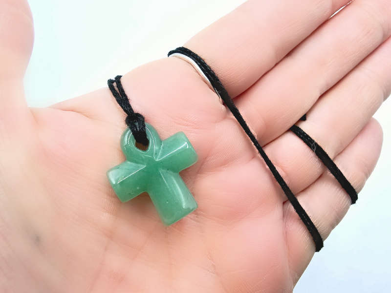 Green Aventurine Ankh Necklace (2.5cm)