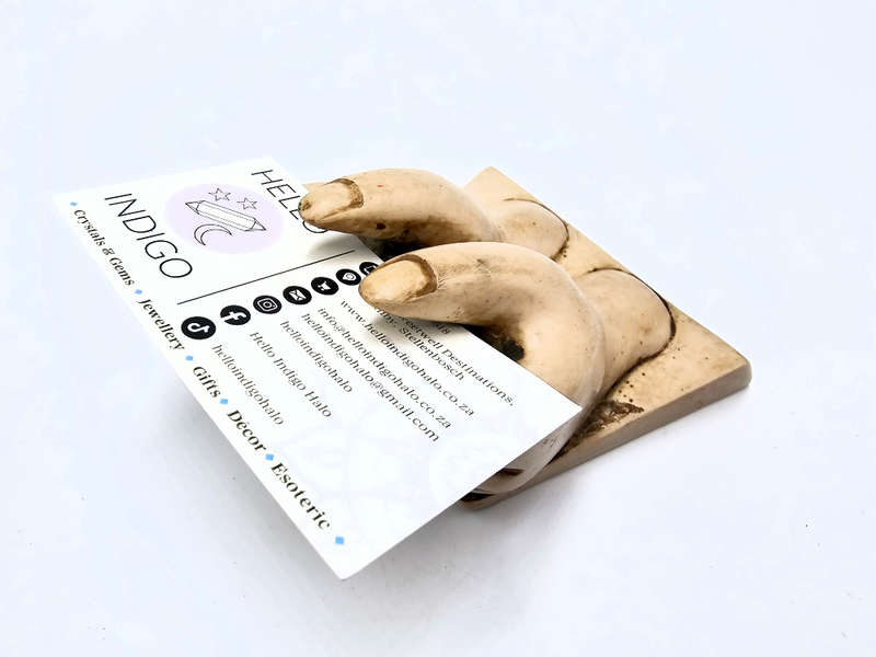 Business Card Holder - Cream Hands