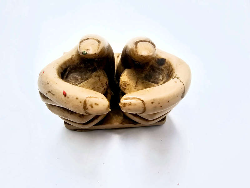Business Card Holder - Cream Hands