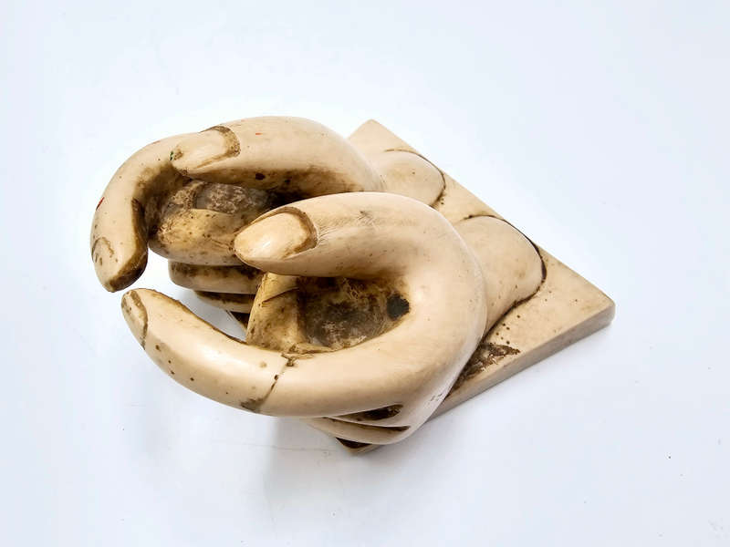 Business Card Holder - Cream Hands