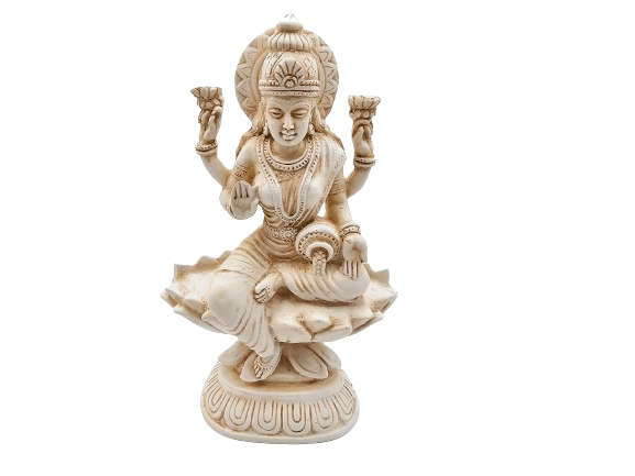 Lakshmi Statue On Lotus (28cm)