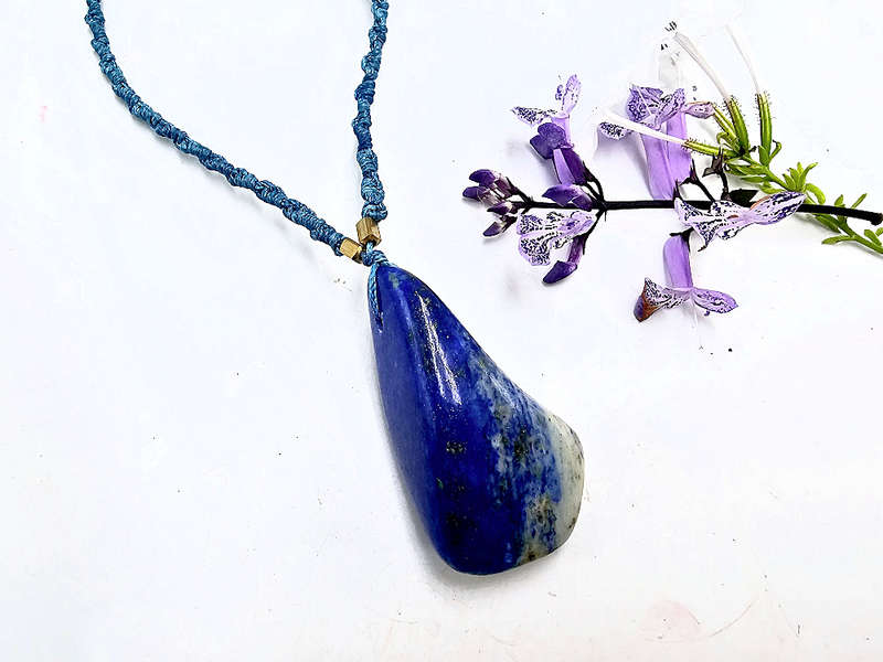 Lapis Lazuli Macrame Necklace