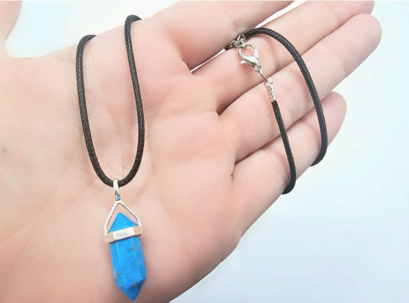 Blue Howlite Crystal Necklace Mini (925 Silver)