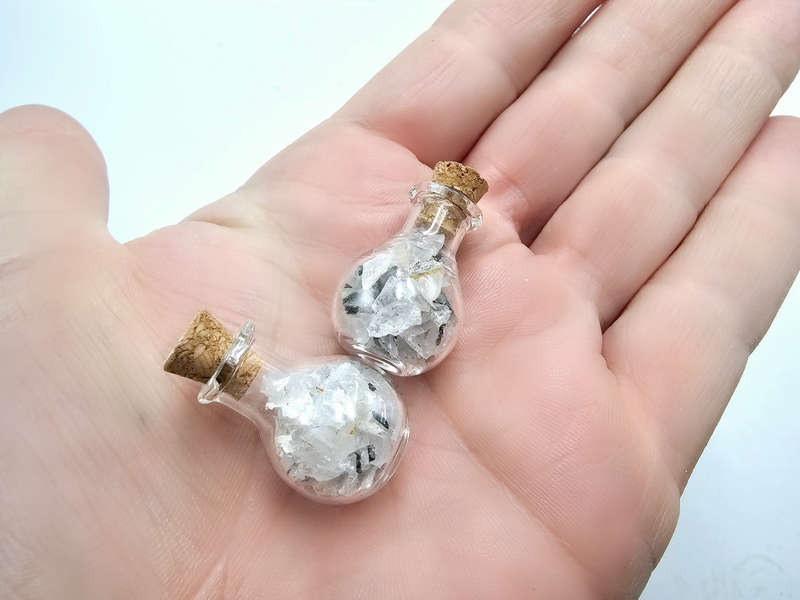 Mini Bottle Of Tourmalinated Quartz Chips