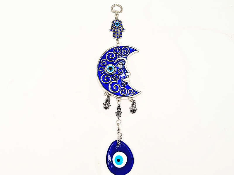 Moon Evil Eye &amp; Hamsa Hand Talisman (28cm)