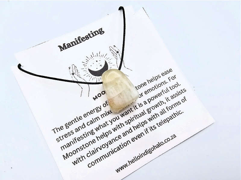 Moonstone Tumbled Stone Necklace (Manifesting)