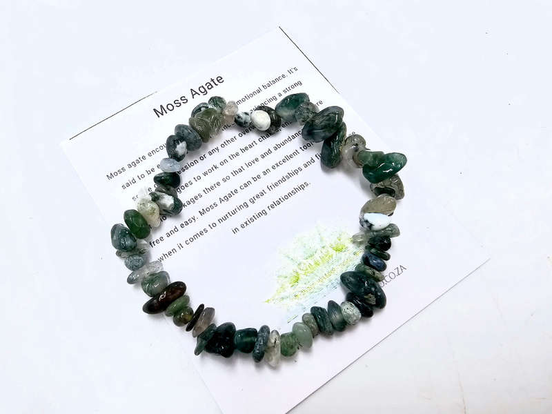 Moss Agate Chips Bangle