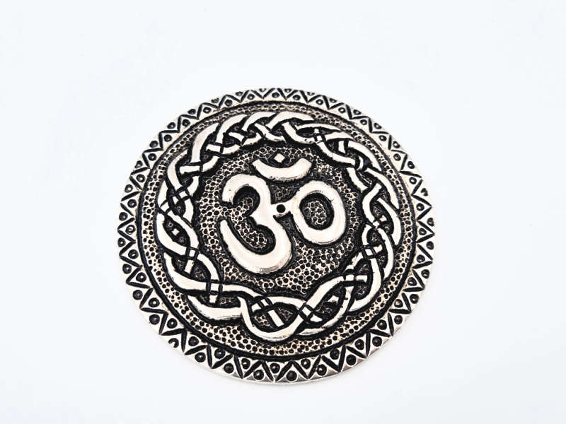 Om Round Incense Holder Metal
