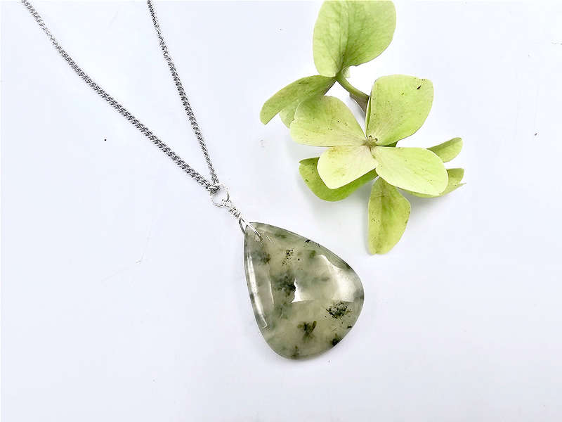 Prehnite  Tear Necklace