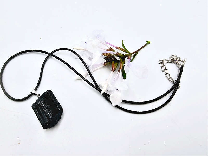 Black Tourmaline Rough Necklace