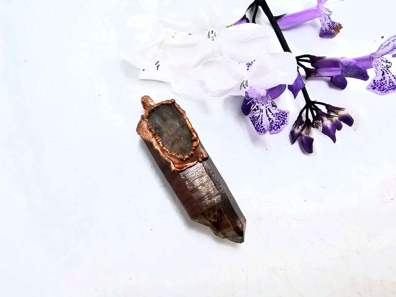 Red Hematoid &amp; Libyan Copper Pendant (Phantom)