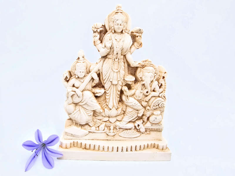 Saraswathi, Lakshmi and Ganesha Statue (18cm)