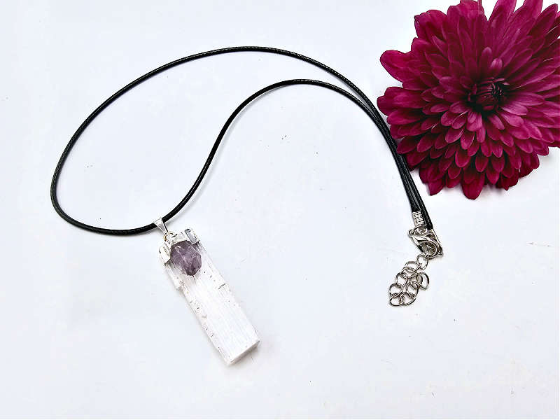 Selenite &amp; Amethyst Necklace