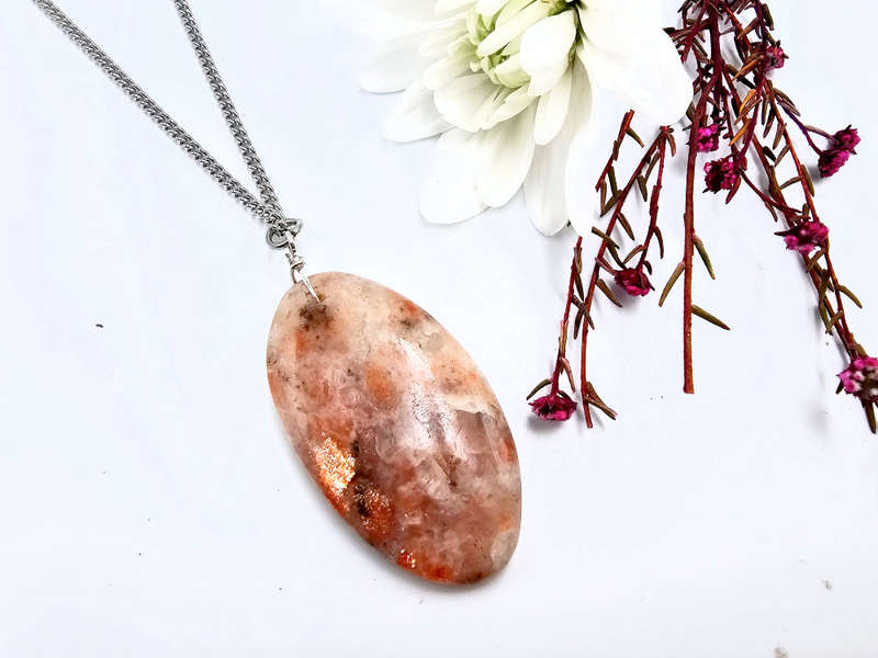 Sunstone Necklace Oval