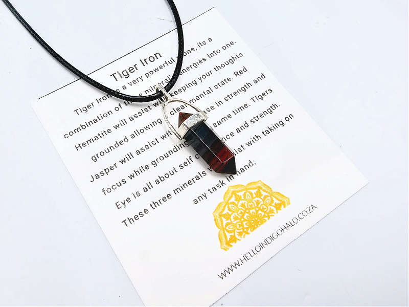 Tiger Iron Crystal Necklace Mini (925 Silver)