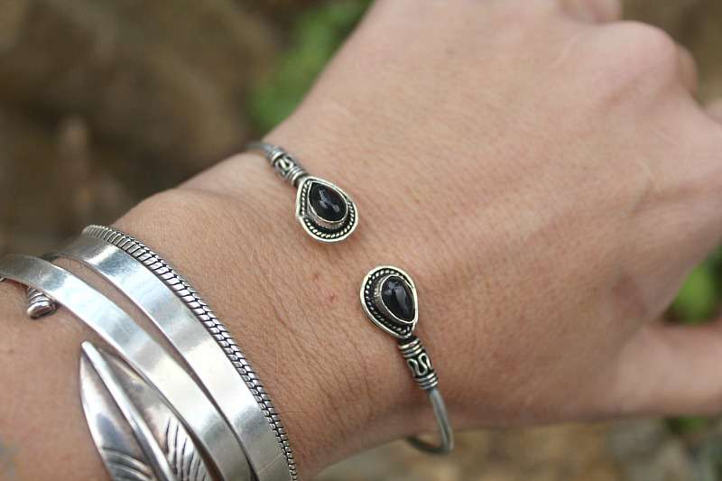 Ethnic BOHO Double Black Onyx Bracelet